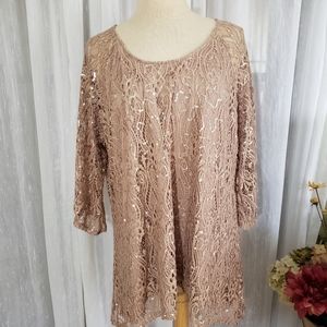 Brittany Black 3X sequin top